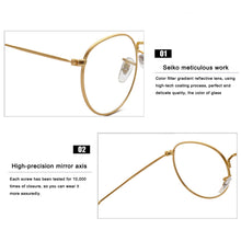 Load image into Gallery viewer, Art Style Anti-blue Light Flat Glasses Metal Frame Glasses Blocking Filter Computer Glasses Transparent Glasses
