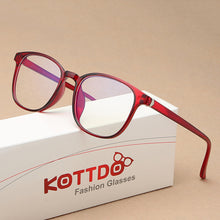 Load image into Gallery viewer, Retro Flat Glasses Fashion Comfortable Lightweight Frame Anti-Blue Light Glasses Transparent Glasses
