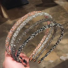 Load image into Gallery viewer, Women Hair Hoop Thin Rhinestone Headband All-match Temperament Simple Headband Hair Accessories

