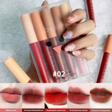 Load image into Gallery viewer, 5pcs/set Velvet Lip Gloss Matte Lip Gloss Long Lasting Moisture Lip Gloss Lipstick Lips Makeup Cosmetic
