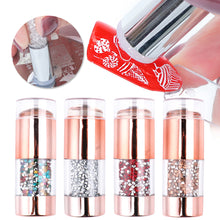 Load image into Gallery viewer, Nail Art Double Head Stamp Nail Art Pattern Transfer Tool 3cm Nail Silicone Head with Manicure Scraper Kits
