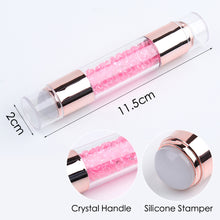 Load image into Gallery viewer, Nail Art Double Head Stamp Nail Art Pattern Transfer Tool 2cm Nail Silicone Head with Manicure Scraper Kits

