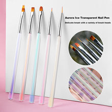Load image into Gallery viewer, 5pcs/set Nail Art Pen Aurora Paint Pen Nail Smudge Pen Manicure Draw Paint Pen Nail Art Brush Nail Tool
