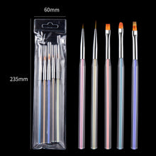 Load image into Gallery viewer, 5pcs/set Nail Art Pen Aurora Paint Pen Nail Smudge Pen Manicure Draw Paint Pen Nail Art Brush Nail Tool
