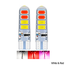 Load image into Gallery viewer, 2Pcs Car LED Lamp Dual Color T10 5630 8smd Flash Lamp T10 Silicone Lamp Bulb Accessories
