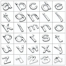 Load image into Gallery viewer, 1Pc 3D Metal Sticker DIY Car Decals Lower Case Letter Number Stickers Waterproof Exterio Alphabet Customize For Motorcycle
