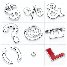 Load image into Gallery viewer, 1Pc 3D Metal Sticker DIY Car Decals Lower Case Letter Number Stickers Waterproof Exterio Alphabet Customize For Motorcycle
