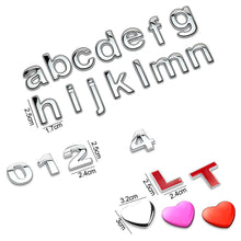 Load image into Gallery viewer, 1Pc 3D Metal Sticker DIY Car Decals Lower Case Letter Number Stickers Waterproof Exterio Alphabet Customize For Motorcycle
