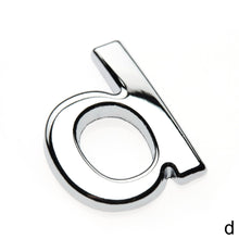 Load image into Gallery viewer, 1Pc 3D Metal Sticker DIY Car Decals Lower Case Letter Number Stickers Waterproof Exterio Alphabet Customize For Motorcycle
