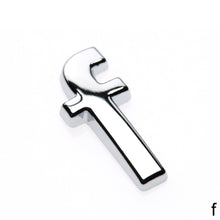 Load image into Gallery viewer, 1Pc 3D Metal Sticker DIY Car Decals Lower Case Letter Number Stickers Waterproof Exterio Alphabet Customize For Motorcycle
