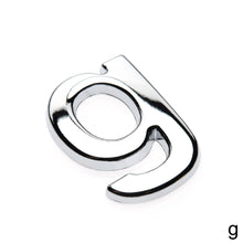 Load image into Gallery viewer, 1Pc 3D Metal Sticker DIY Car Decals Lower Case Letter Number Stickers Waterproof Exterio Alphabet Customize For Motorcycle
