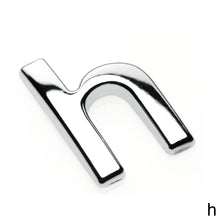 Load image into Gallery viewer, 1Pc 3D Metal Sticker DIY Car Decals Lower Case Letter Number Stickers Waterproof Exterio Alphabet Customize For Motorcycle
