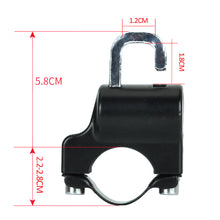 Load image into Gallery viewer, Universal Motorcycle Helmet Lock Anti-Theft Helmet Security Lock Metal 22mm-26mm Black with 2 Keys Set
