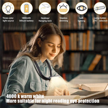 Load image into Gallery viewer, LED Reading Lamp Hanging Neck USB Rechargeable Eye Lamp Learning Reading Light Hands Free For Camping Repairing Night Lighting
