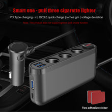 Load image into Gallery viewer, 3USB QC3.0 Quick Qharger PD 120W Car Cigarette Lighter Adapter Splitter Voltmeter Digital Display 4 Port Socket Converter
