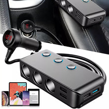 Load image into Gallery viewer, 120W Car Cigarette Lighter Distributor QC3.0 Quick Charge Splitter 4 USB LED Voltage Display 12V/24V Universal Power Adapter

