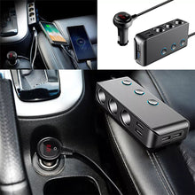 Load image into Gallery viewer, 120W Car Cigarette Lighter Distributor QC3.0 Quick Charge Splitter 4 USB LED Voltage Display 12V/24V Universal Power Adapter
