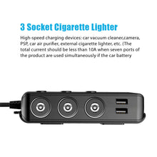 Load image into Gallery viewer, 120W Car Cigarette Lighter Distributor QC3.0 Quick Charge Splitter 4 USB LED Voltage Display 12V/24V Universal Power Adapter

