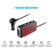 Load image into Gallery viewer, 120W Car Cigarette Lighter Distributor QC3.0 Quick Charge Splitter 4 USB LED Voltage Display 12V/24V Universal Power Adapter
