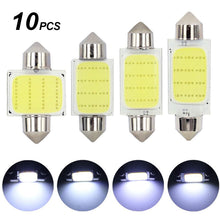 Load image into Gallery viewer, 10Pcs White COB C5W Car Auto Festoon Dome Interior LED Lights Lamp Map Roof Reading Bulb Plate lamps Bulb DC12V 31/36/39/41MM
