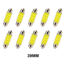 Load image into Gallery viewer, 10Pcs White COB C5W Car Auto Festoon Dome Interior LED Lights Lamp Map Roof Reading Bulb Plate lamps Bulb DC12V 31/36/39/41MM
