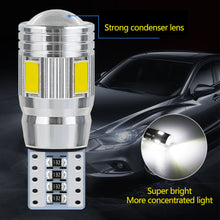 Load image into Gallery viewer, 2Pcs T10 Car W5W LED Bulb Signal Light 5630 6SMD Auto Claerance Wedge Side License Plate Reverse Lamps 12V 6500K Reading Light

