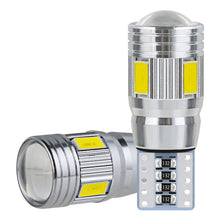 Load image into Gallery viewer, 2Pcs T10 Car W5W LED Bulb Signal Light 5630 6SMD Auto Claerance Wedge Side License Plate Reverse Lamps 12V 6500K Reading Light
