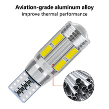 Load image into Gallery viewer, 2Pcs T10 Car W5W 5730 10SMD Led Bulb Reverse Signal Light Reading Lamps 12V 6500K Auto Wedge Side License Plate Light Trunk Lamps
