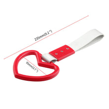 Load image into Gallery viewer, JDM Heart-shaped Car Interior Lanyard Subway Train Bus Pull Ring White Handle Strap Charm Car Drift Rear Bumper Warning Loop
