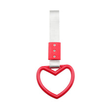 Load image into Gallery viewer, JDM Heart-shaped Car Interior Lanyard Subway Train Bus Pull Ring White Handle Strap Charm Car Drift Rear Bumper Warning Loop

