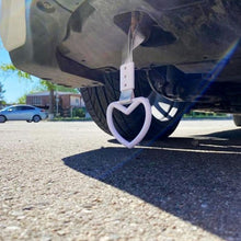 Load image into Gallery viewer, JDM Heart-shaped Car Interior Lanyard Subway Train Bus Pull Ring White Handle Strap Charm Car Drift Rear Bumper Warning Loop
