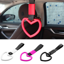 Load image into Gallery viewer, JDM Car Drift Rear Bumper Warning Loop Heart-shaped Car Interior Lanyard Black Handle Strap Charm Subway Train Bus Pull Ring
