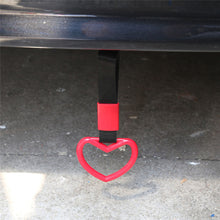 Load image into Gallery viewer, JDM Car Drift Rear Bumper Warning Loop Heart-shaped Car Interior Lanyard Black Handle Strap Charm Subway Train Bus Pull Ring
