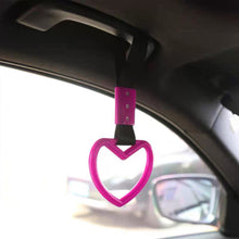 Load image into Gallery viewer, JDM Car Drift Rear Bumper Warning Loop Heart-shaped Car Interior Lanyard Black Handle Strap Charm Subway Train Bus Pull Ring
