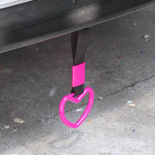 Load image into Gallery viewer, JDM Car Drift Rear Bumper Warning Loop Heart-shaped Car Interior Lanyard Black Handle Strap Charm Subway Train Bus Pull Ring
