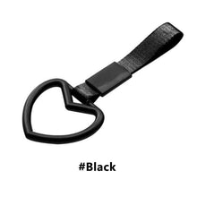 Load image into Gallery viewer, JDM Car Drift Rear Bumper Warning Loop Heart-shaped Car Interior Lanyard Black Handle Strap Charm Subway Train Bus Pull Ring
