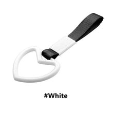 Load image into Gallery viewer, JDM Car Drift Rear Bumper Warning Loop Heart-shaped Car Interior Lanyard Black Handle Strap Charm Subway Train Bus Pull Ring

