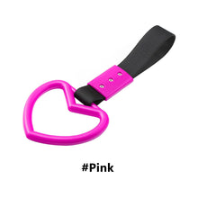 Load image into Gallery viewer, JDM Car Drift Rear Bumper Warning Loop Heart-shaped Car Interior Lanyard Black Handle Strap Charm Subway Train Bus Pull Ring
