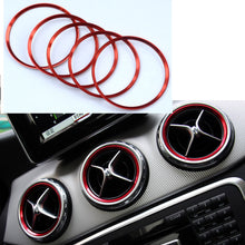 Load image into Gallery viewer, 5Pcs Auto Car Air Conditioner Vent Outlet Sticker Knob Trim Cover Decoration Ring For Mercedes Benz A/B/GLA/CLA
