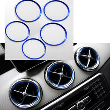 Load image into Gallery viewer, 5Pcs Auto Car Air Conditioner Vent Outlet Sticker Knob Trim Cover Decoration Ring For Mercedes Benz A/B/GLA/CLA
