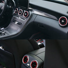 Load image into Gallery viewer, 7Pcs Auto Car Air Conditioner Vent Outlet Sticker Decoration Ring Knob Trim Cover For Mercedes Benz C Class W205 GLC 2015-2018
