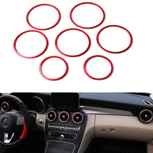 Load image into Gallery viewer, 7Pcs Auto Car Air Conditioner Vent Outlet Sticker Decoration Ring Knob Trim Cover For Mercedes Benz C Class W205 GLC 2015-2018
