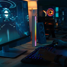 Load image into Gallery viewer, RGB Sound Control Rhythm Ambient Light 32LED Colorful Strip Light Rechargeable Bar Car Computer Home Audio Music Atmosphere Lamp
