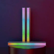 Load image into Gallery viewer, RGB Sound Control Rhythm Ambient Light 32LED Colorful Strip Light Rechargeable Bar Car Computer Home Audio Music Atmosphere Lamp
