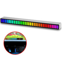 Load image into Gallery viewer, RGB Sound Control Rhythm Ambient Light 32LED Colorful Strip Light Rechargeable Bar Car Computer Home Audio Music Atmosphere Lamp
