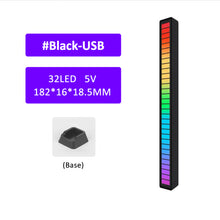 Load image into Gallery viewer, RGB Sound Control Rhythm Ambient Light 32LED Colorful Strip Light Rechargeable Bar Car Computer Home Audio Music Atmosphere Lamp
