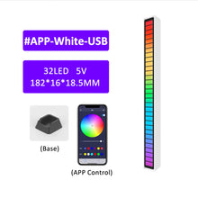 Load image into Gallery viewer, RGB Sound Control Rhythm Ambient Light 32LED Colorful Strip Light Rechargeable Bar Car Computer Home Audio Music Atmosphere Lamp
