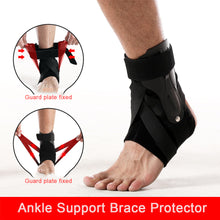 Load image into Gallery viewer, Ankle Support Brace Protector PP Plate Pressurized Fixing Strap Adjustable Sports Sprained Ankle Brace Stabilizer Injury Recover
