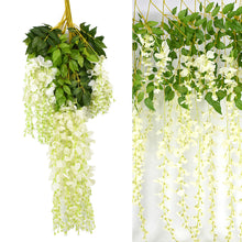 Load image into Gallery viewer, 12Pcs 110cm Artificial Decoration Vivid Vine Creeper Green Leaf for Home Wedding Decor DIY Hanging Garland Artificial Flowers
