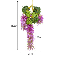 Load image into Gallery viewer, 12Pcs 110cm Artificial Decoration Vivid Vine Creeper Green Leaf for Home Wedding Decor DIY Hanging Garland Artificial Flowers
